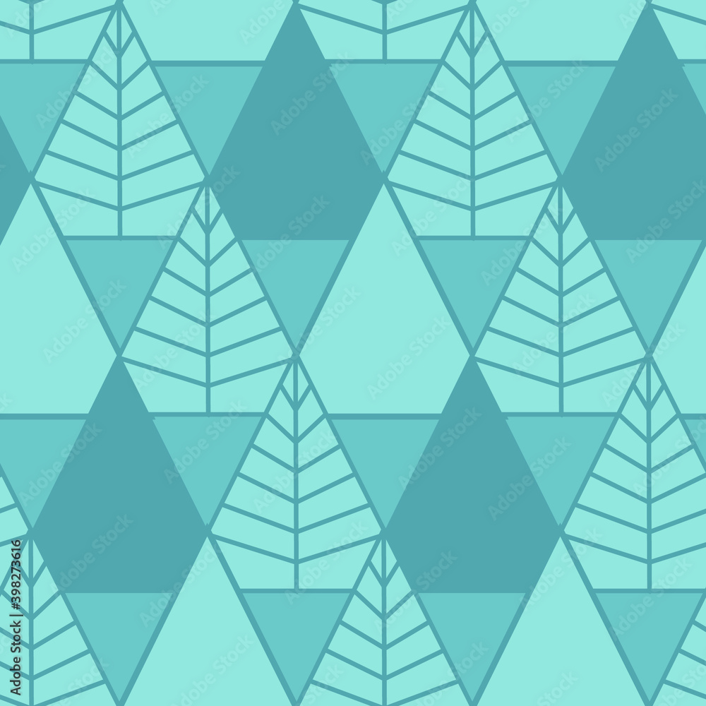 Poster seamless geometric pattern with the image of christmas trees, triangles. vector design for web banne