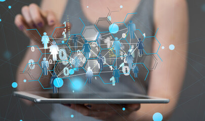 abstract social network scheme, which contains business people