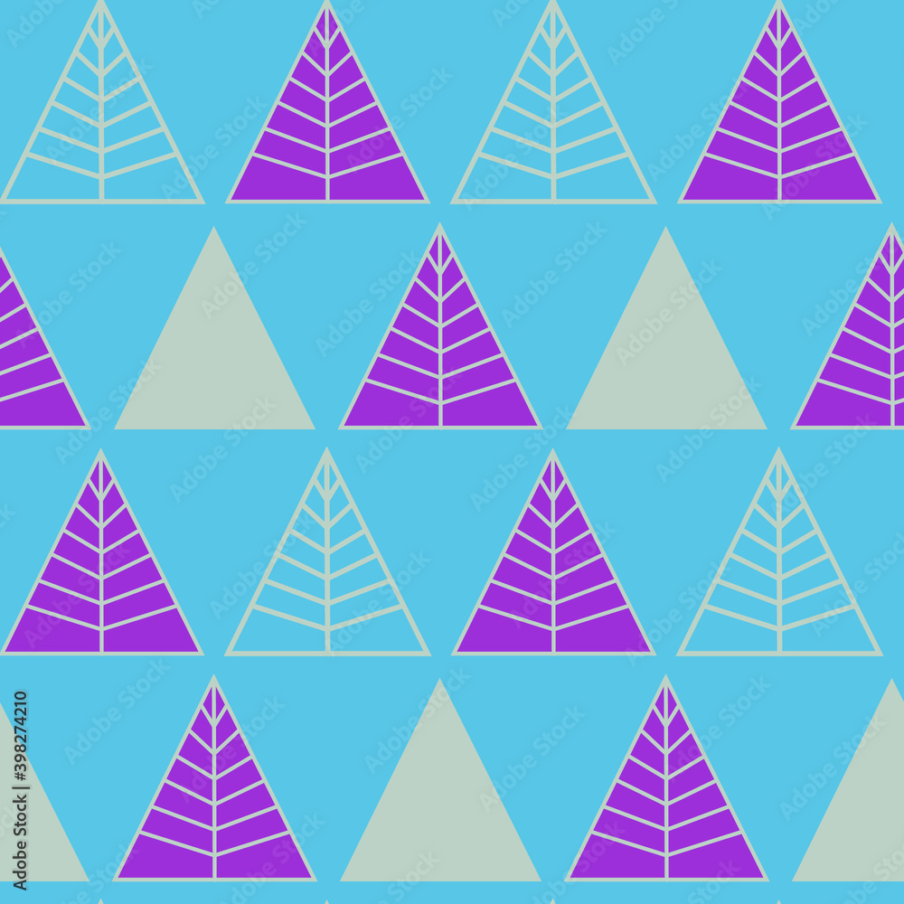 Poster seamless geometric pattern with the image of christmas trees, triangles. vector design for web banne