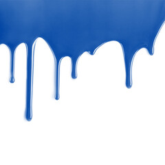 blue paint dripping white background 
