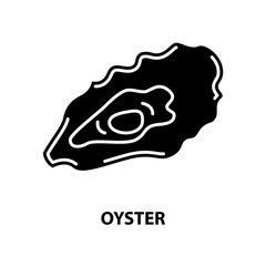 oyster icon, black vector sign with editable strokes, concept illustration