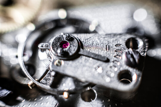 clockwork with ruby close-up