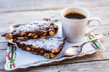 Traditional Italian cake Panforte di Siena.