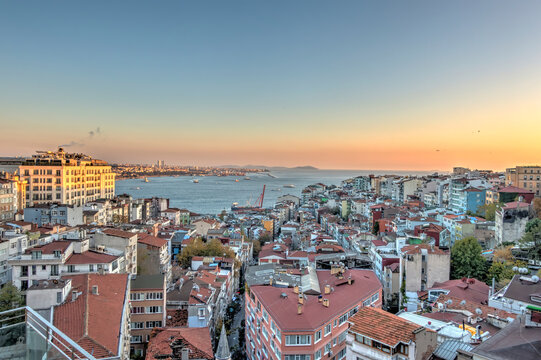 Istanbul and Bosphorus skyline, HDR Image
