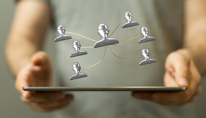 hierarchy connection team group 3d