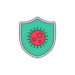 Shield, coronavirus protection icon.