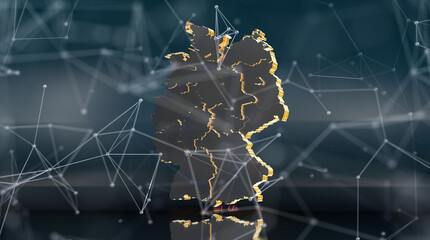 germany map dark 3d digtial