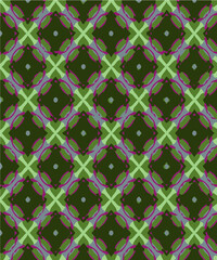 green rhomboid pattern with red circles