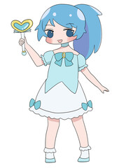 魔法少女　青　笑顔