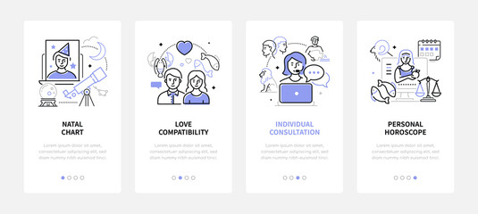 Astrology concept - modern line design style banners
