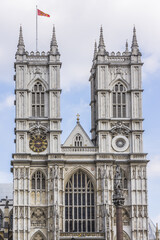 Fototapeta na wymiar Architectural fragments of Westminster Abbey (Collegiate Church of St Peter at Westminster). Westminster - traditional place of coronation of English monarchs. London, England, UK.
