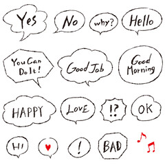 手描き風あいさつ入りふきだし
