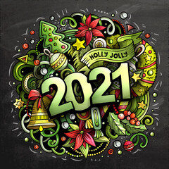 2021 hand drawn doodles illustration.