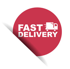 red vector illustration banner fast delivery