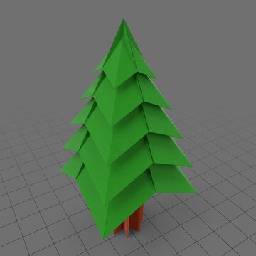 Origami pine tree