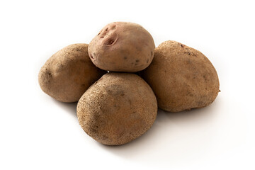 Fototapeta premium Raw potatoes isolated on white background