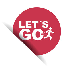 red vector illustration banner lets go