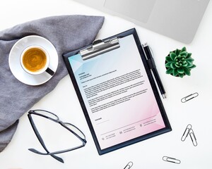 Minimalist letterhead template design in elegant style