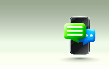 Chat phone. Talk, dialogue, messenger or online support concept. web icon. Vector