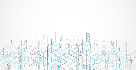 Obraz premium Vector illustration. Digital binary technology and engineering background.