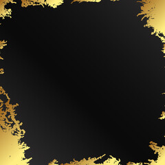 Gold patterns and waves on a black background unique abstract