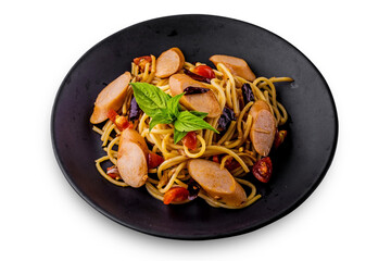 Spaghetti sausage with chilly