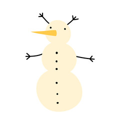 Cute  Christmas snowman . Simple and stylish Scandinavian print.
