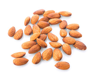 almonds nuts isolated on white background