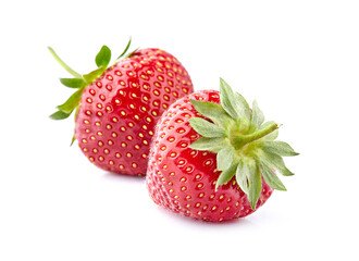 Ripe Strawberries  Isolated on White Background