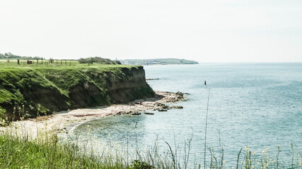 Cliffs on the Black Sea coast, Romania.