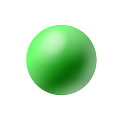 green 3d sphere on white background .