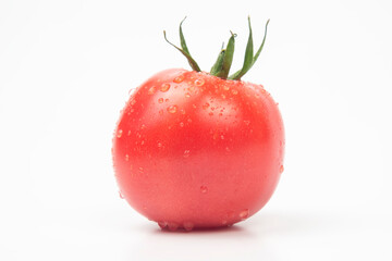 raw red tomato on a white background