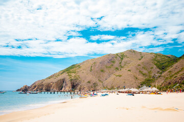Mountain cliffs at Ky Co beach, Binh Dinh province, Vietnam.