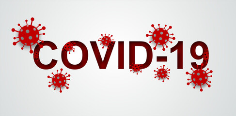 Naklejka na ściany i meble Coronavirus, covit-19 virus. Medical healthcare concept. Coronavirus on white background. paper art style. vector.