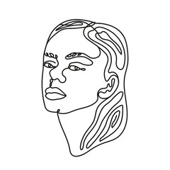 beautiful woman one line style icon