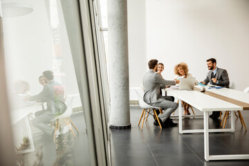 Multiethnic business people working together in the office
