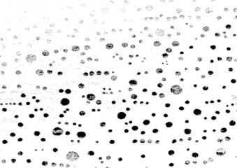 Small uneven spots and particles of debris. Abstract vector texture.  Distressed uneven background. Grunge texture overlay with fine grains isolated on white background. Vector illustration. EPS10.