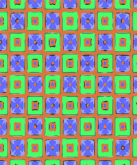 Obraz na płótnie Canvas green and purple floral checkered pattern