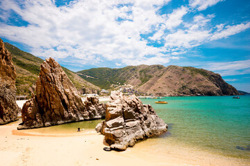  Ky Co Beach, sand on beach and blue summer sky, nature concept at Quy Nhon city , Binh Dinh Province, Viet Nam