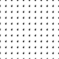 Square seamless background pattern from geometric shapes. The pattern is evenly filled with black apple symbols. Vector illustration on white background