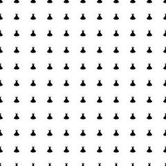 Square seamless background pattern from geometric shapes. The pattern is evenly filled with black flared dress symbols. Vector illustration on white background