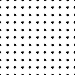 Square seamless background pattern from geometric shapes. The pattern is evenly filled with black forget-me-not flowers. Vector illustration on white background