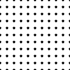 Square seamless background pattern from geometric shapes. The pattern is evenly filled with black geraniums. Vector illustration on white background