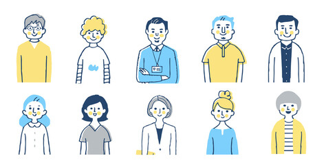 さまざまな人々　上半身