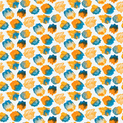 seamless pattern with colored watercolor stains