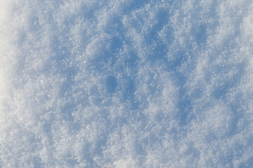 Texture of the white snow. Winter background