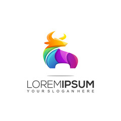 Buffalo Colorful Logo Design Template