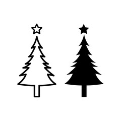 Christmas tree icon vector symbol