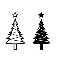 Fototapeta premium Christmas tree icon vector symbol