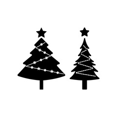 Fototapeta premium Christmas tree icon vector symbol